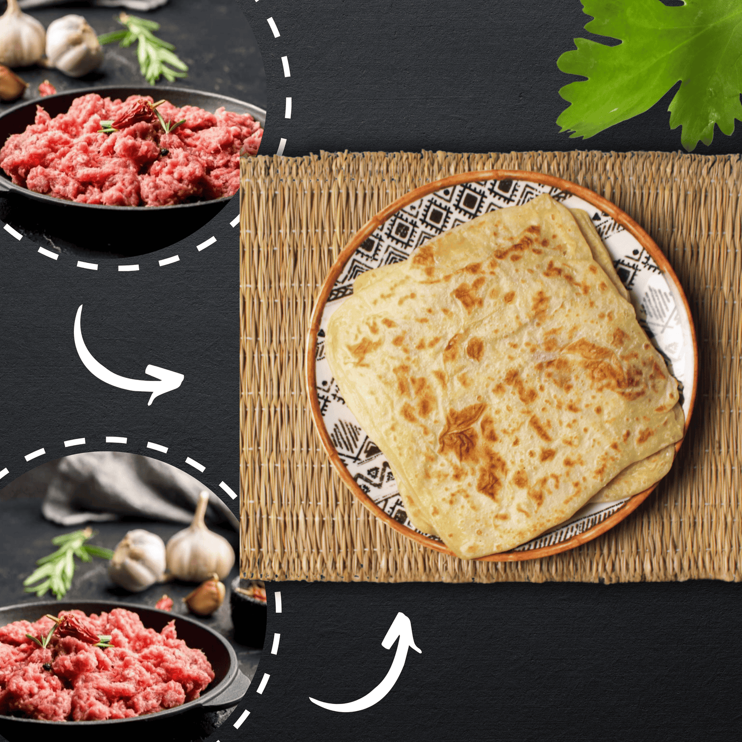 Msamen avec viande hachée boeuf Mini
